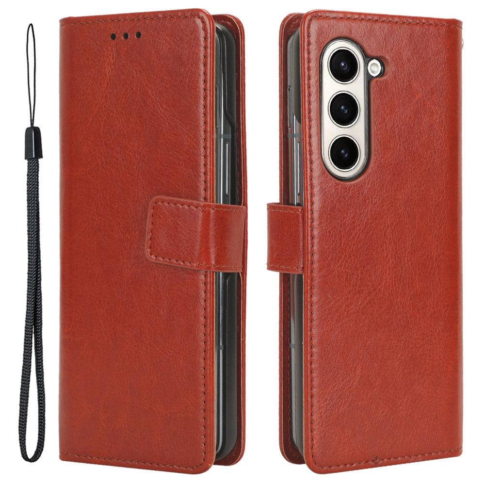 For Samsung Galaxy Z Fold5 5G Card Holder Phone Leather Case Crazy Horse Texture Stand Cover For Samsung Galaxy Z Fold5 5G Card Holder Phone Leather Case Crazy Horse Texture Stand Cover